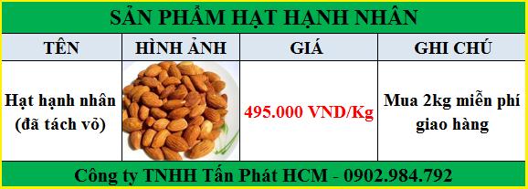 mua bán sỉ lẻ hạt hạnh nhân rang bơ tại tphcm