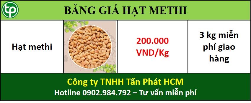 bảng giá Hạt methi ấn độ tại tphcm