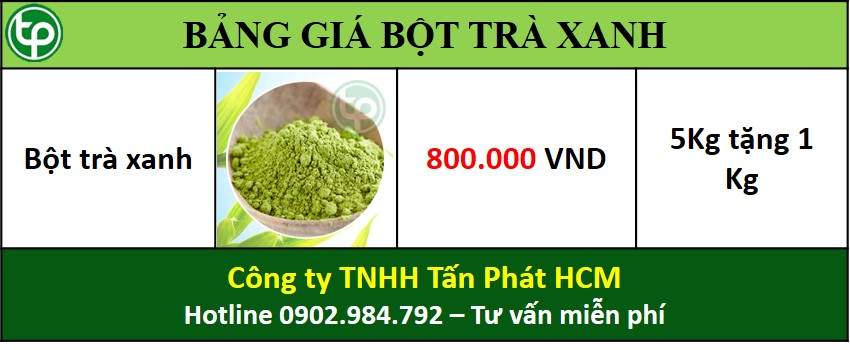 bảng giá Bột trà xanh tại tphcm 