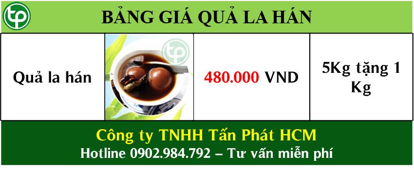 bảng giá bán quả la hán tại tphcm
