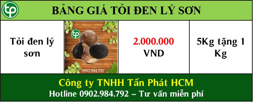 bảng giá Tỏi đen lý sơn tại tphcm