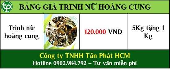 Bảng giá Trinh Nữ Hoàng Cung tại tphcm